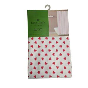 Kate Spade New York Red Heart Valentine Fabric Shower Curtain Cotton Blend